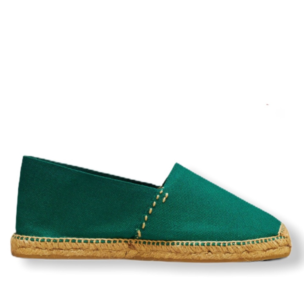 Cousu Main Classic flat Green espadrilles New